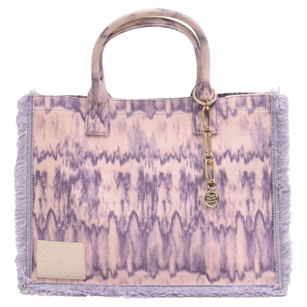 Sandro Kasba Tie-Dye Tote Bag in Purple Cotton Canvas